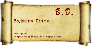 Bojsits Ditta névjegykártya